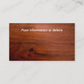 Mahogany-Holzfläche Visitenkarte (Rückseite)