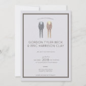 Mahogany Masculine Hochzeit Einladung (Vorderseite)