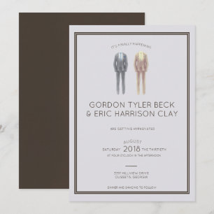 Mahogany Masculine Hochzeit Einladung