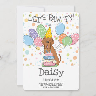Mahogany Neapolitan Mastiff Dog Birthday Einladung