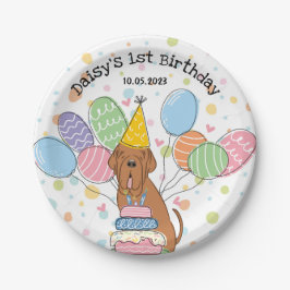 Mahogany Neapolitan Mastiff Dog Birthday Party Pappteller