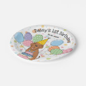 Mahogany Neapolitan Mastiff Dog Birthday Party Pappteller (Schrägansicht)