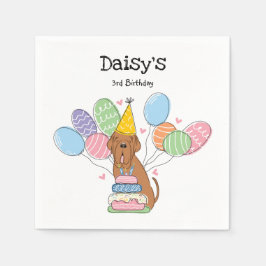 Mahogany Neapolitan Mastiff Dog Birthday Party Serviette