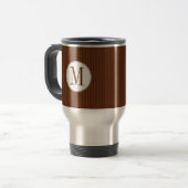 Mahogany Pinstripe Single Monogram Tasse (Vorderseite Links)
