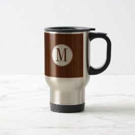 Mahogany Pinstripe Single Monogram Tasse