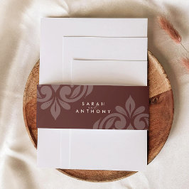 Mahogany Red Classic Elegante Script Wedding Einladungsbanderole