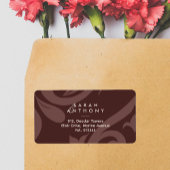 Mahogany Red Damask Classic Wedding Address Label Adressaufkleber