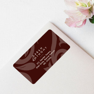 Mahogany Red Damask Classic Wedding Address Label Adressaufkleber