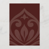 Mahogany Red Damask Stilvolle Details zur Hochzeit Begleitkarte (Rückseite)