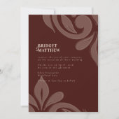 Mahogany Red Geschmackvolle Classic Damask Wedding Einladung (Vorderseite)