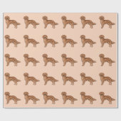 Mahogany Red Golden Retriever Cartoon Dog Muster Geschenkpapier (Flach)