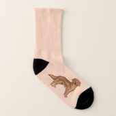 Mahogany Red Golden Retriever Niedlich Cartoon Dog Socken (Links - Innen)
