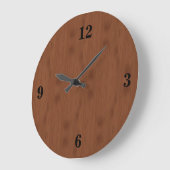 Mahogany Red Wood Grain Illustration Große Wanduhr (Winkel)