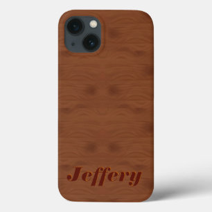 Mahogany Red Wood Grain Illustration Monogram Case-Mate iPhone Hülle