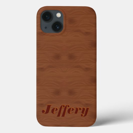 Mahogany Red Wood Grain Illustration Monogram Case-Mate iPhone Hülle (Rückseite)