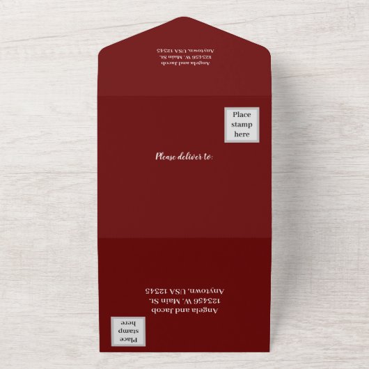 Mahogany Sonnenblumen Herbsthochzeit All In One Einladung (Außenbereich)