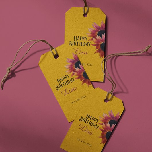 Mahogany Sunflower Geburtstag Geschenkanhänger