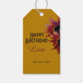 Mahogany Sunflower Geburtstag Geschenkanhänger (Vorderseite)