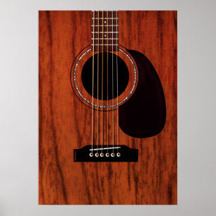 Mahogany Top Acoustic Guitar Poster