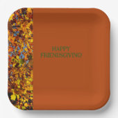 Mahogany Verlasst Erntedank Friendsgiving Pappteller (Vorderseite)