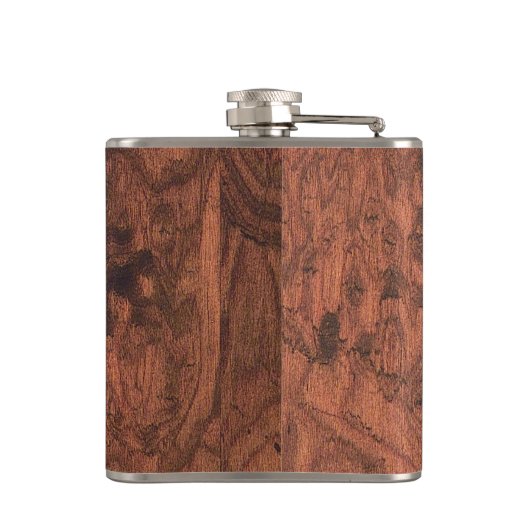 Mahogany Wood Print Flachmann (Rückseite)