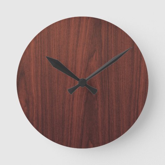 Mahogany Wood Texture Runde Wanduhr (Vorderseite)