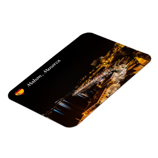 Mahon Hafen am Abend - Menorca, Spanien Magnet (Linke Seite)