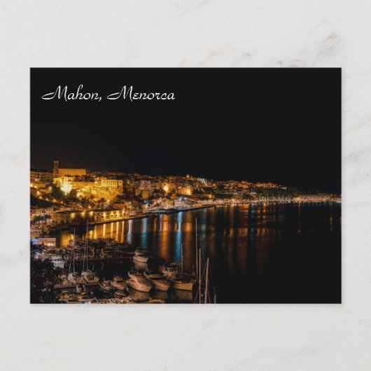 Mahon Hafen am Abend - Menorca, Spanien Postkarte (Vorderseite)