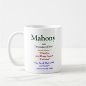 Mahony Wappen Kaffeetasse (Links)