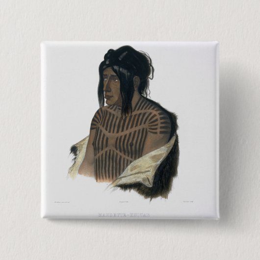 Mahsette-Kuiuab, Leiter des Cree-amerikanischen Button (Vorderseite)