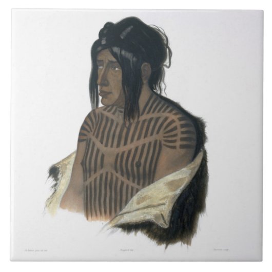 Mahsette-Kuiuab, Leiter des Cree-amerikanischen Fliese (Vorderseite)