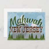 Mahwah New Jersey Fun Retro Snowy Mountains Postkarte (Vorne/Hinten)