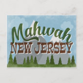 Mahwah New Jersey Fun Retro Snowy Mountains Postkarte (Vorderseite)