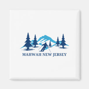 Mahwah New Jersey Skigebiet Skifahren Skifahrer Magnet