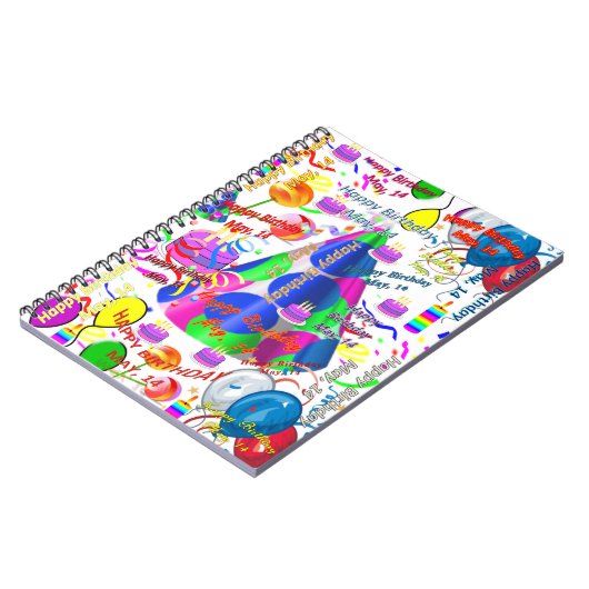 Mai, 14 GeburtstagsNotebook Notizblock (Linke Seite)