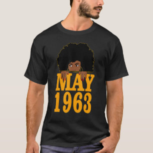 Mai 1963 59. Geburtstag 59 Jahre alte schwarze Fra T-Shirt