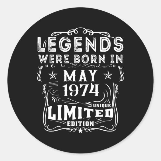 Mai 1974 Jahresvergehen Runder Aufkleber (Vorderseite)