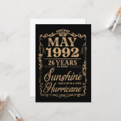 Mai 1992 26 Jahre Sonne Geburtstag t-shi Karte (Vorderseite/Rückseite Beispiel)