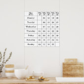 Mai 2014 Kalender nummerierte Wochen Poster (Küche)