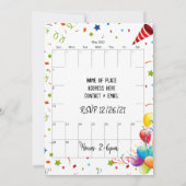 Mai 2022 Kalender Glückwunsch Geburtstag Einladung (Rückseite)