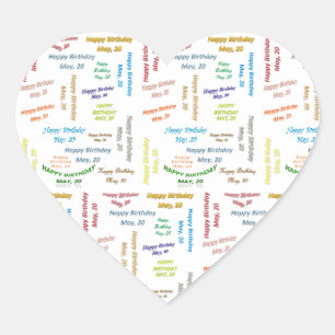 Mai, 20 Geburtstag Herz-Aufkleber