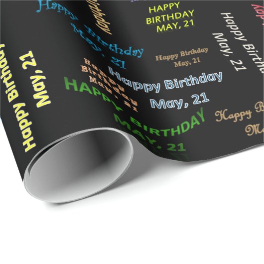 Mai, 21 Geburtstag Geschenkpapier (Rolleneckpunkt)
