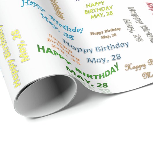 Mai, 28 Geburtstag Geschenkpapier (Rolleneckpunkt)