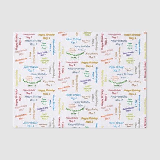 Mai, 2 Geburtstags-Gewebepapier Seidenpapier (Vorderseite)