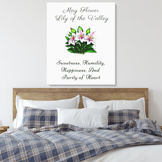 Mai Blume Lily of the Valley Floral Leinwanddruck (Insitu (Schlafzimmer))