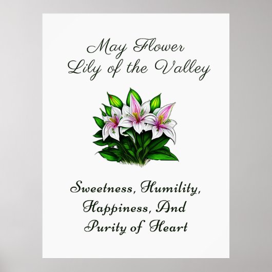 Mai Blume Lily of the Valley Floral Poster (Vorne)