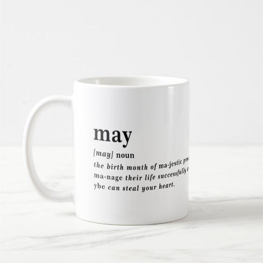 Mai-Definition Geburtstag Kaffeetasse (Links)