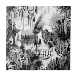 Mai-Duschen, die Blumenschädel im Grau schmelzen Fliese