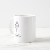 Mai-Geburtsblume & Elegante Schrift Name Kaffeetasse (Vorderseite Links)
