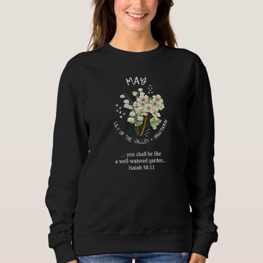 MAI Geburtsmonat Blume Christlich Sweatshirt (Vorderseite)